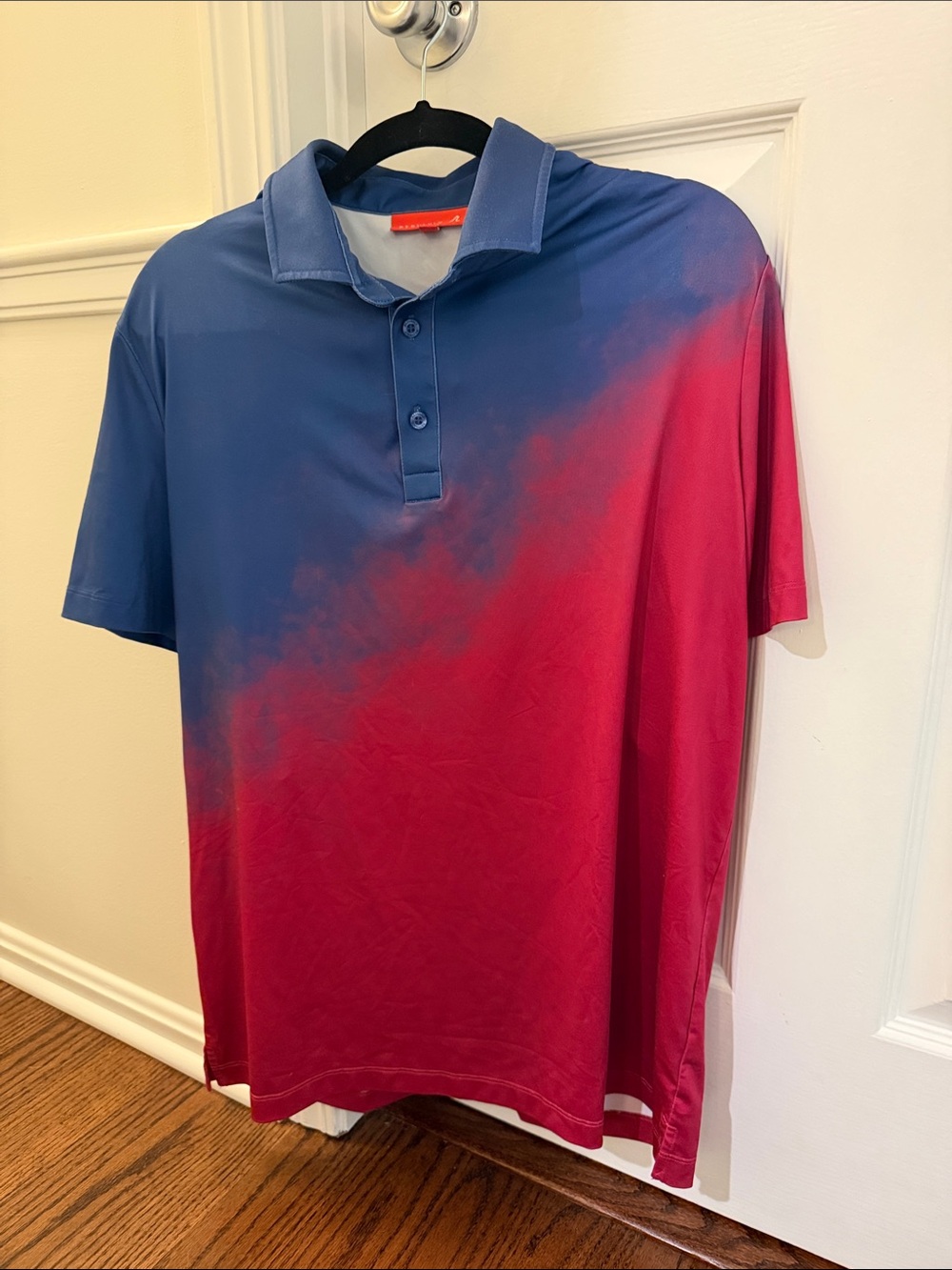 Men's Golf Polo Shirt Blue & Red